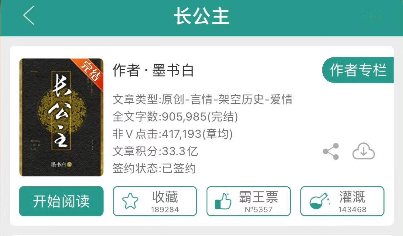 小说推荐：《长公主》 作者:墨书白简评：嚣张长公主vs腹黑寒门驸马，双重生，相爱