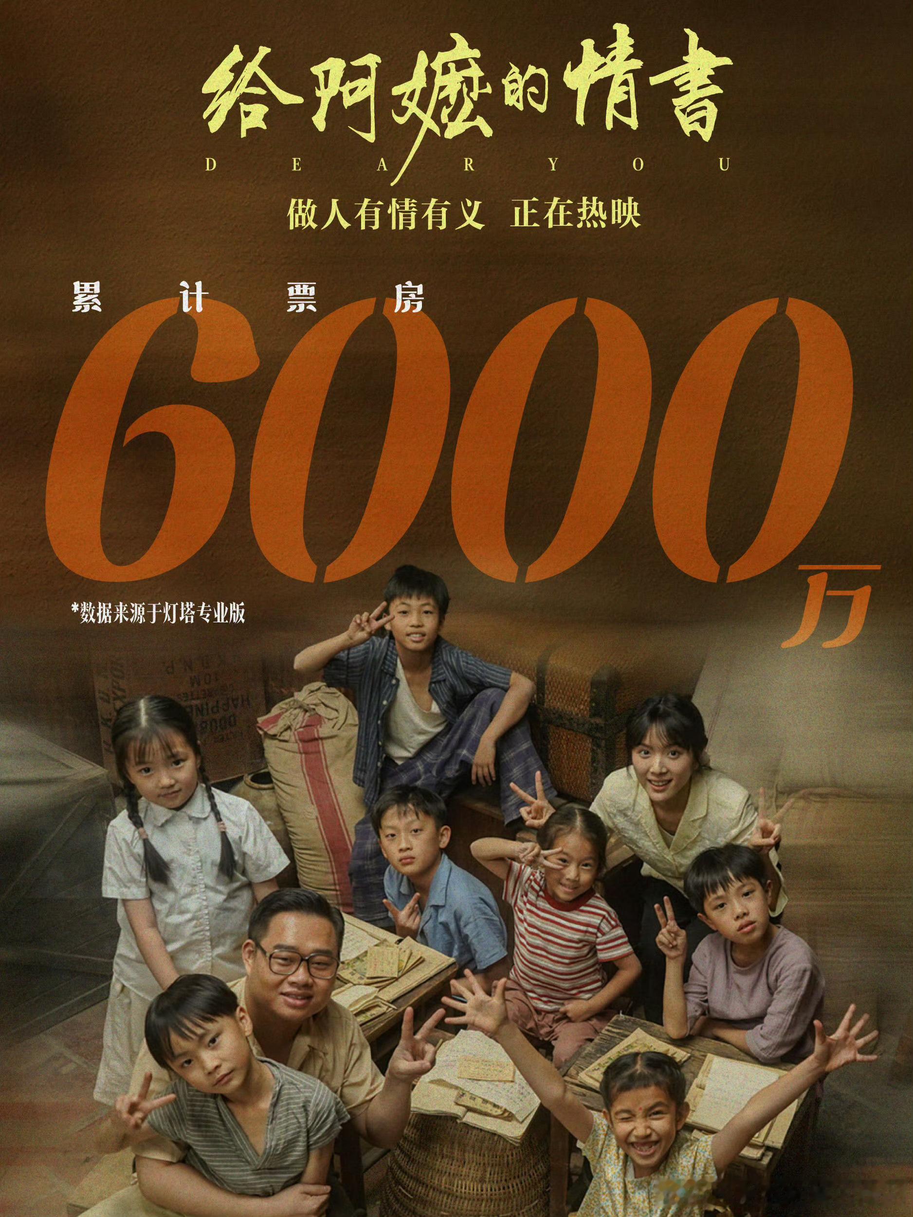 《给阿嬷的情书》票房破6000万，今天单日票房又超预测值了，势头强劲！ 