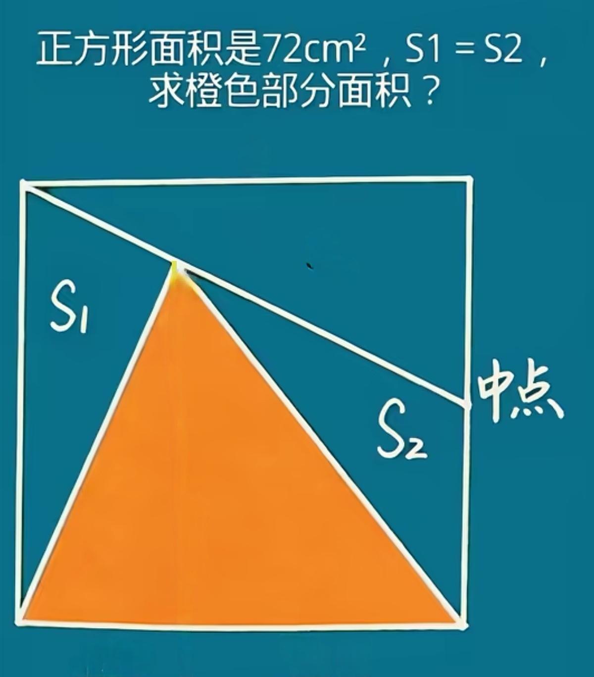 最简单的方法：S阴 = 5/12*72 = 30