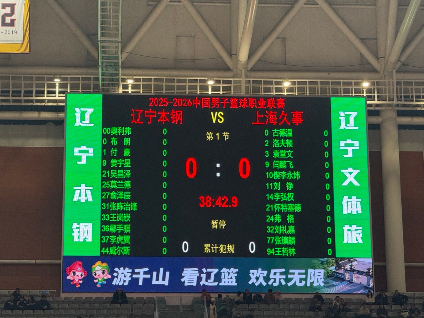 辽宁男篮vs上海男篮 大名单更新，威尔斯出战！ 