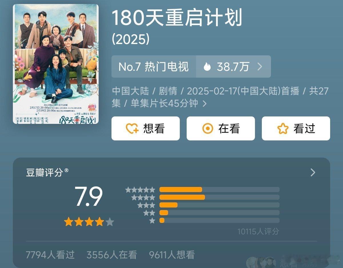 导演101   李漠  2025-02-17《180天重启计划》1.0万评7.9