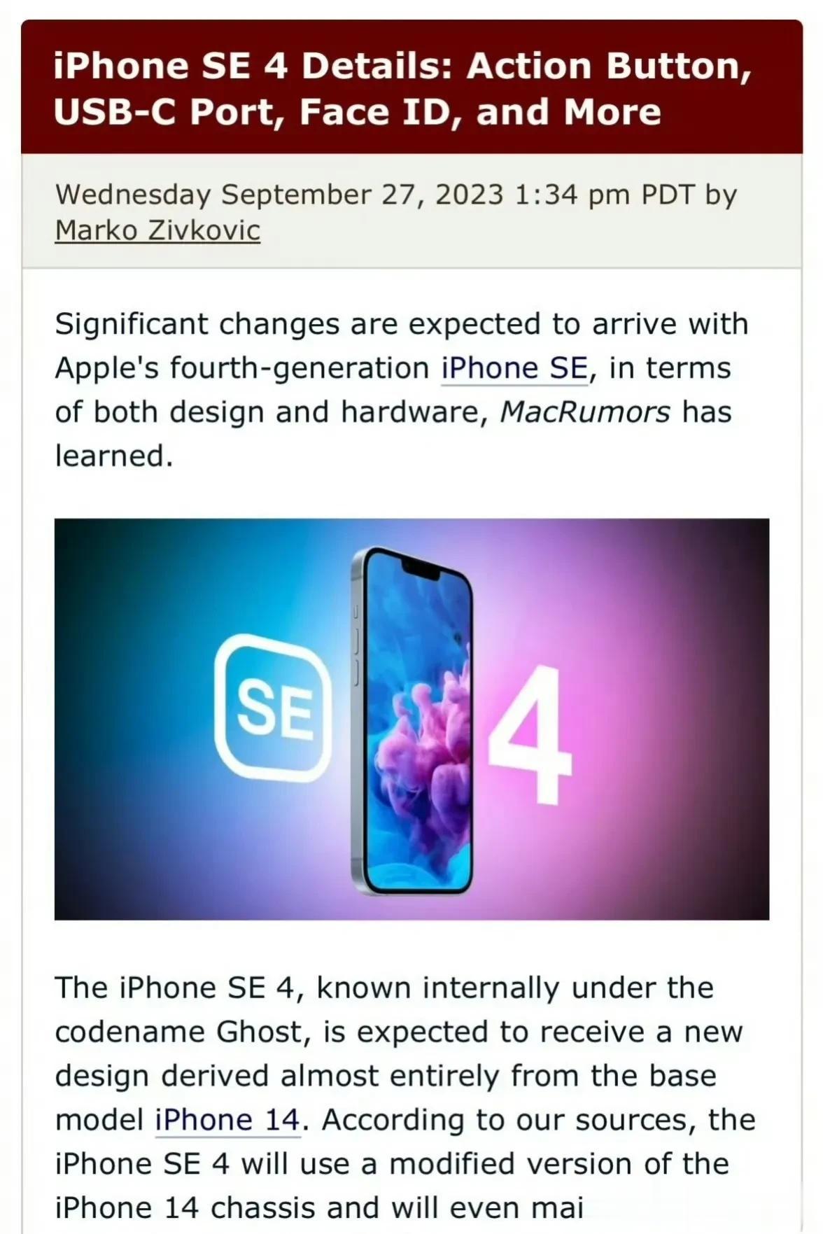 #妙笔生花创作挑战# 换装C口、升级4800万主摄和iPhone14造型等配置基
