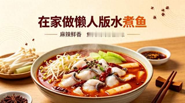 在家做懒人版水煮鱼，麻辣鲜香，鱼肉滑嫩没腥味