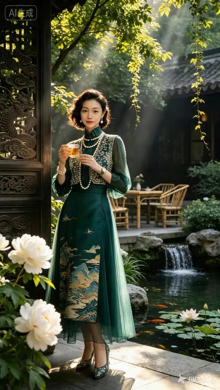 七绝●心无旁骛/古韵  

喝茶赏景后花园，
入舍阳光透雅轩。
锦鲤池中悠玩耍，