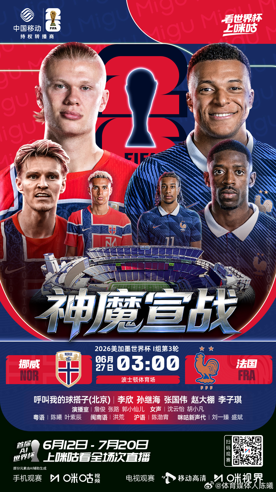 神仙打架，明早三点见美加墨世界杯