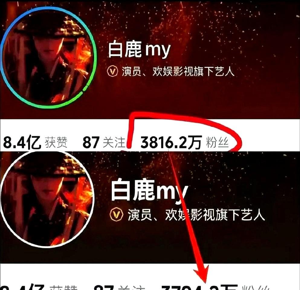 白鹿这回真“杀疯了”，短视频平台掉粉近百万。

跑男里一句“你们真的觉得累吗”，