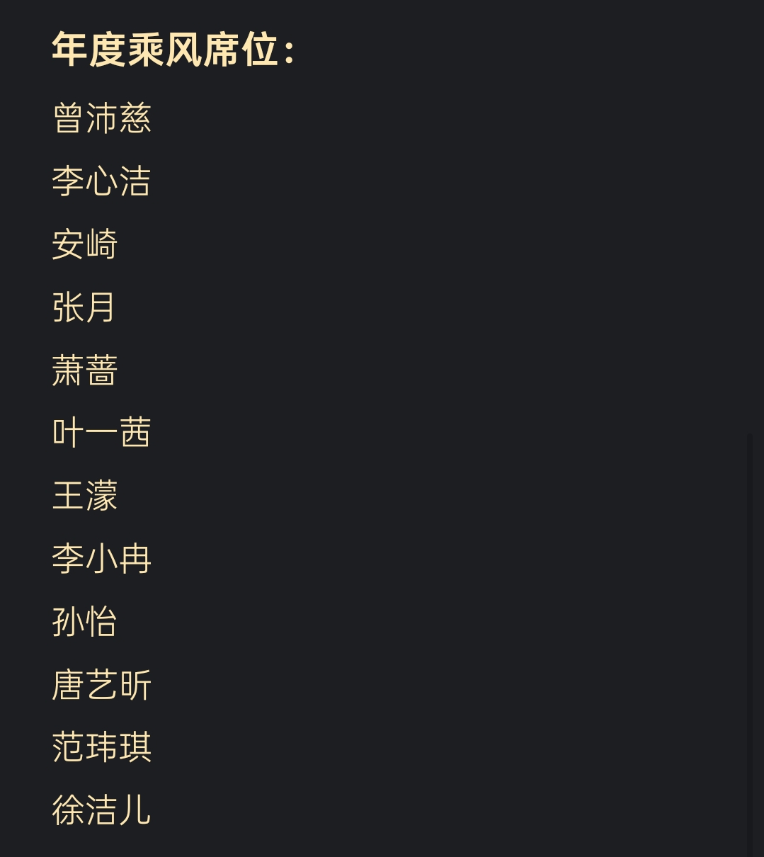 浪姐7总决赛成团名单已确定，暂未公布具体排名！基本就是前几公的排名，虽然成团没用