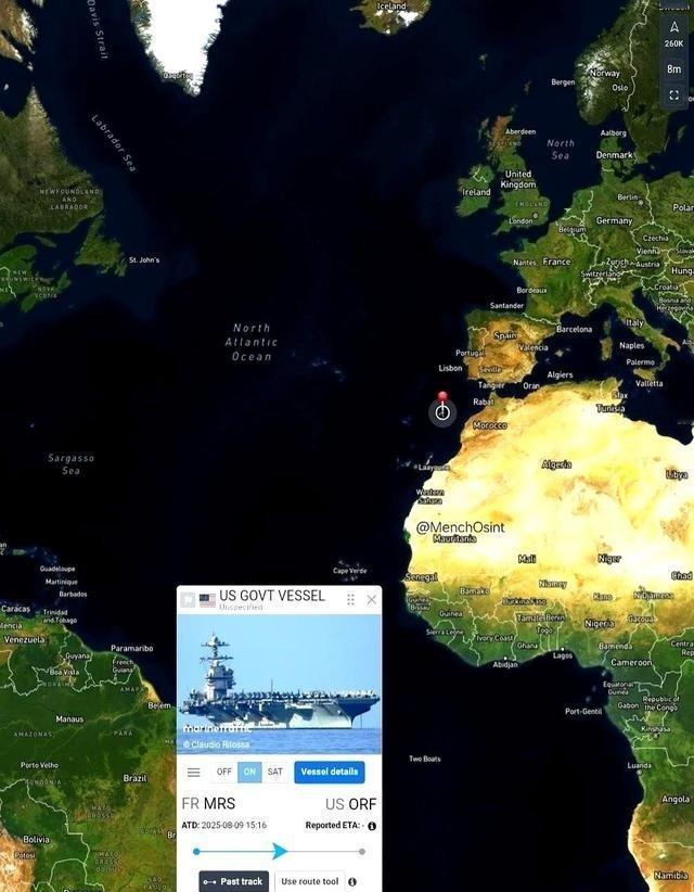 美军的核航母一开动，整个大西洋都得给它让路。5000公里，5天就给你跑完。甲板上