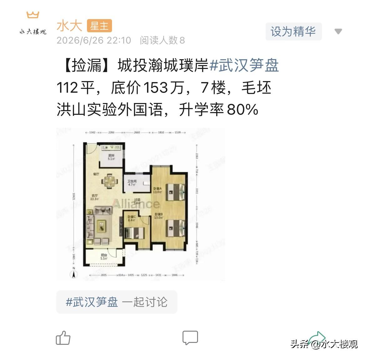 今日美居
        1.城投翰城璞岸，这个单价香吗，1.36的价格，以前只