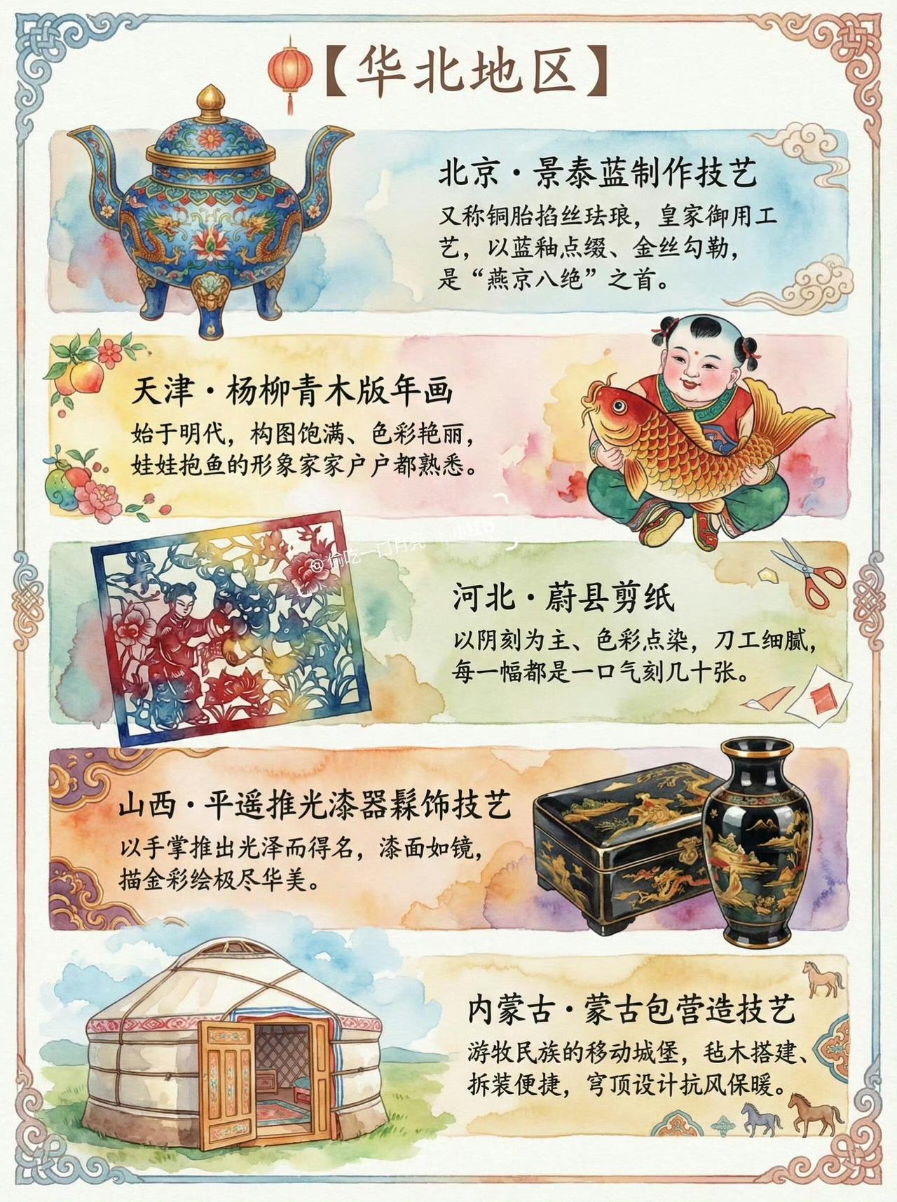 一张图看懂全国各地区非遗！中华文脉，美不胜收
我国七大地理分区代表性非遗，从北到