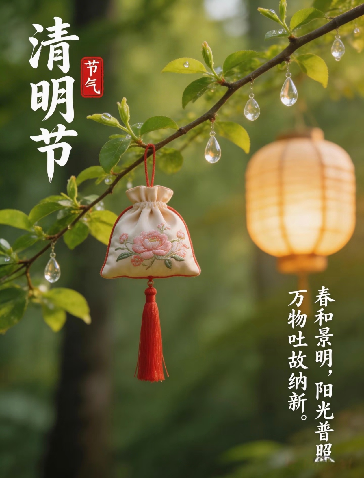 时节清明，春意渐浓。岁事温柔，思亲景明，愿现世安稳和顺，美好随春生。 