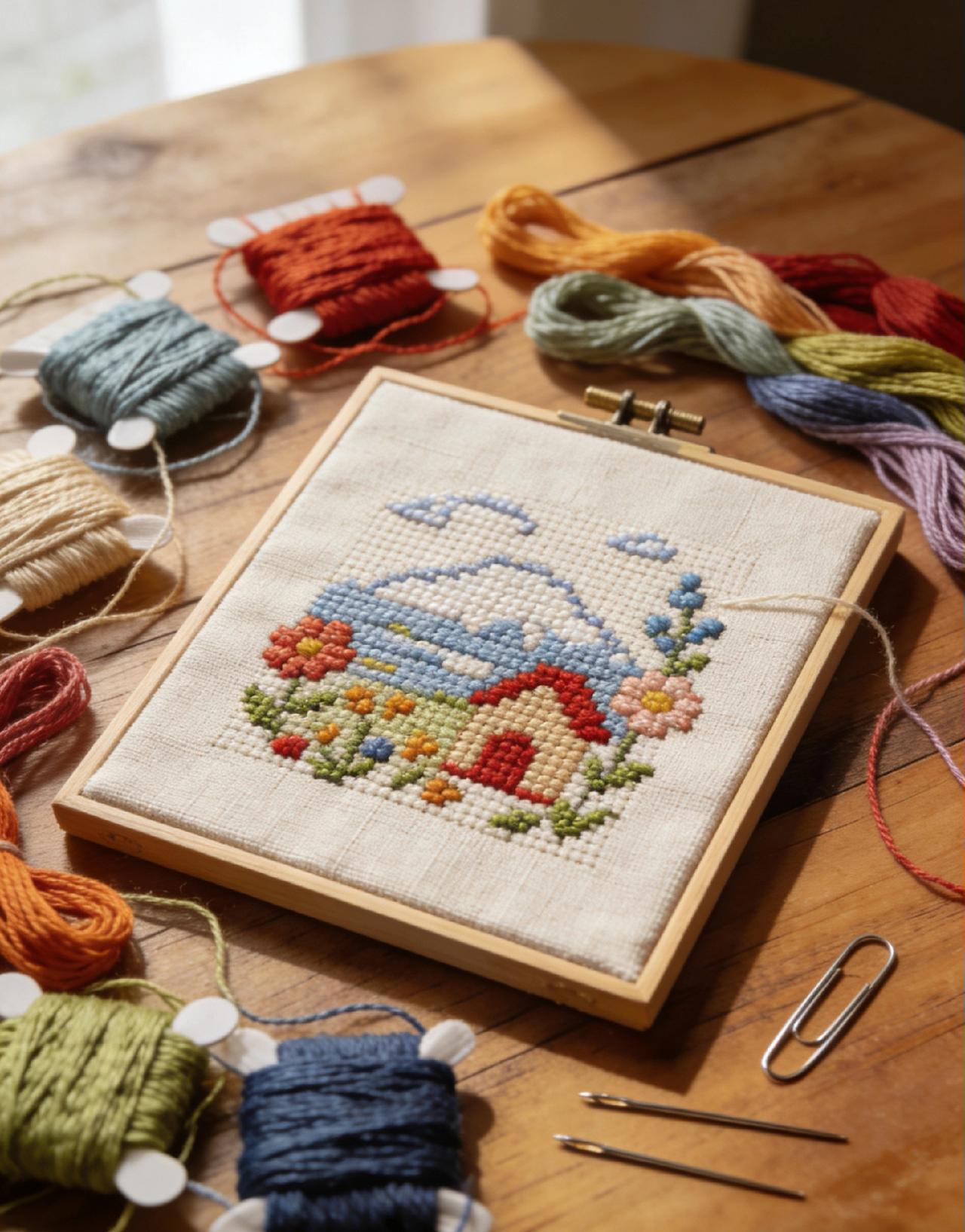 绣了一半的十字绣，永远停在一半。