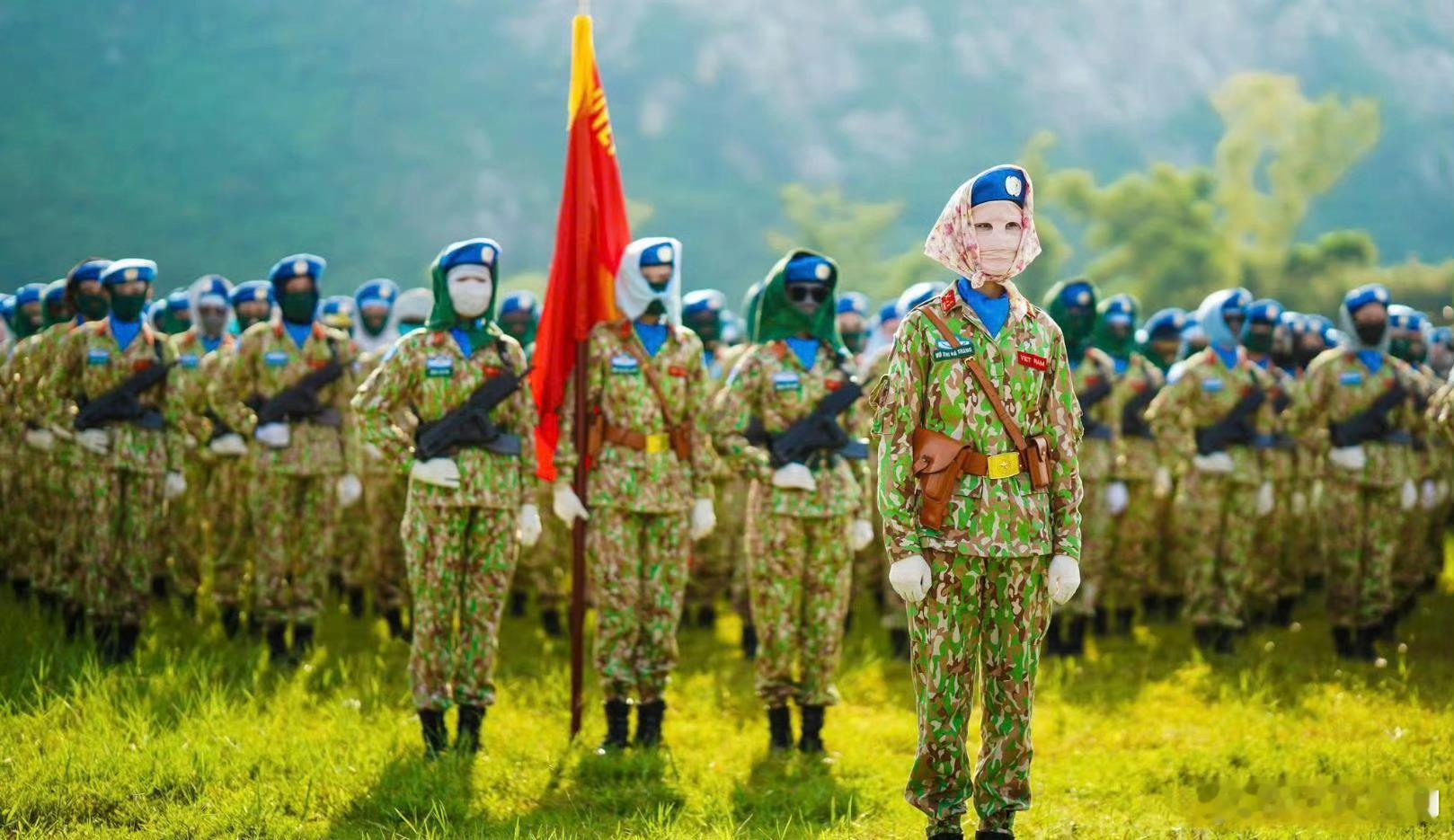 越南女兵防晒。 ​​​