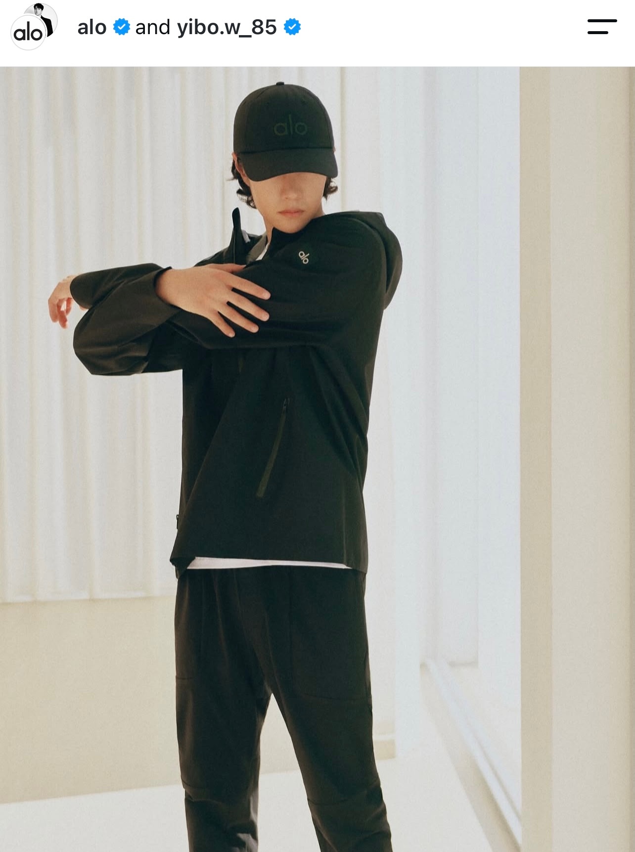 王一博[超话]  一博ins官宣王一博alo全球品牌大使 yibo.w_85 i