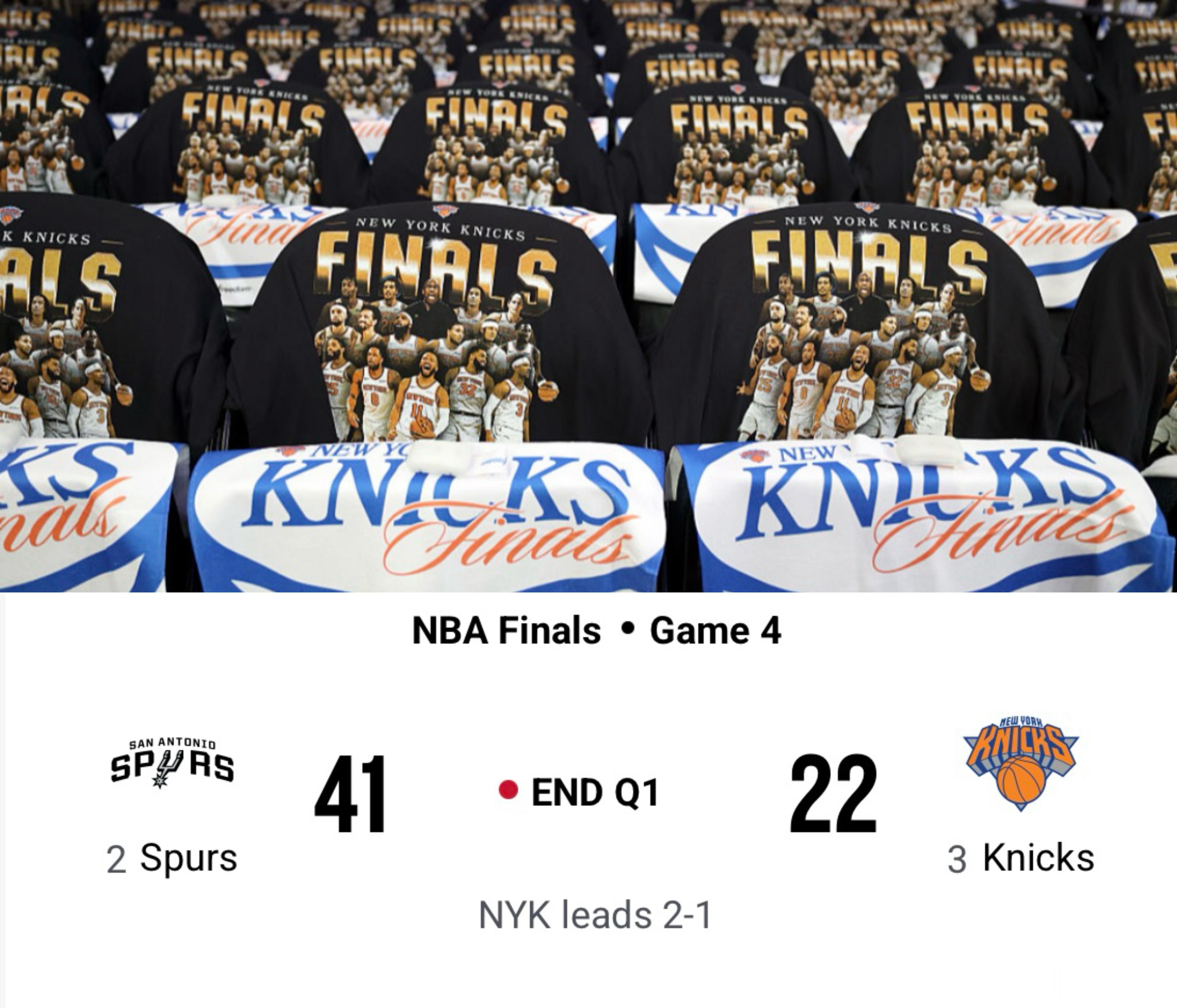 “NBA历史上没有球队在总决赛连丢两个主场0:2后能够翻盘夺取总冠军”马刺今天的