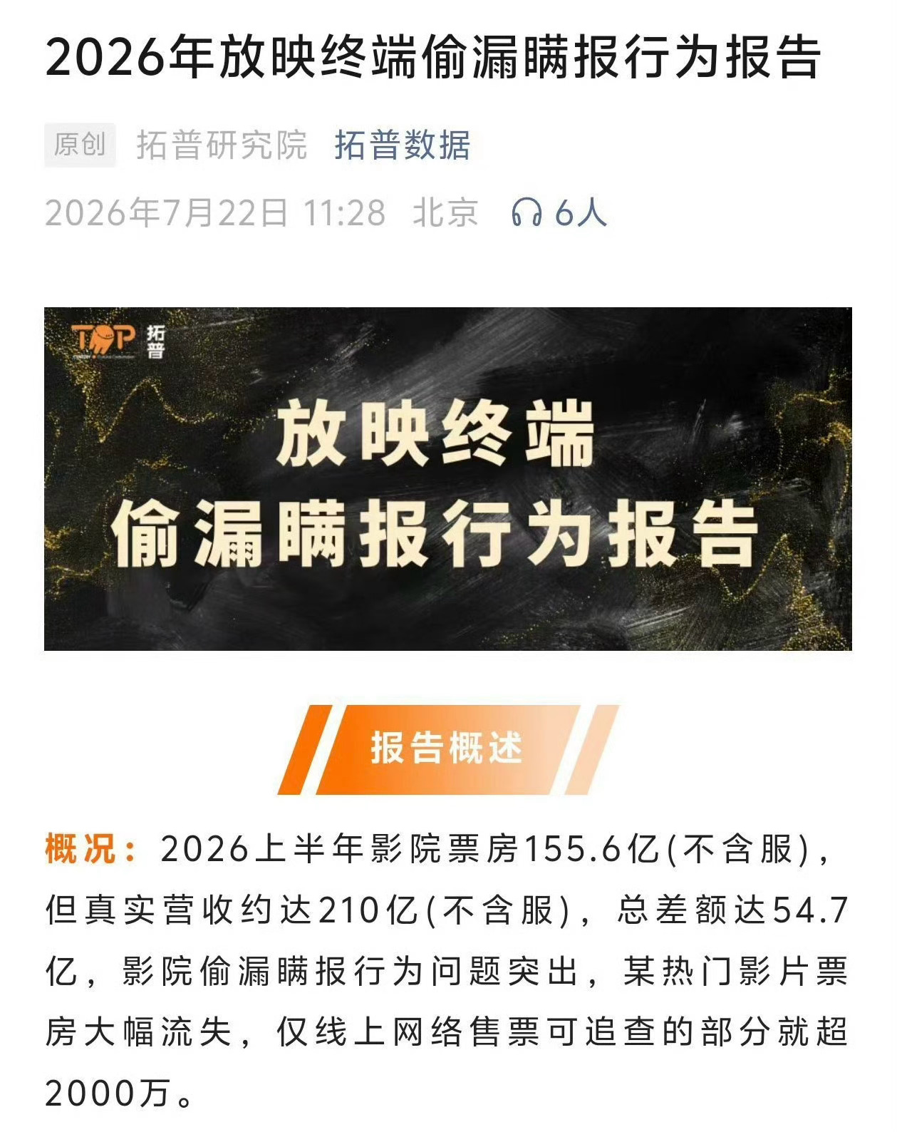 曝功夫女足票房流失金额超4亿 好乱，第一次见到还有偷票房一说，还偷那么多！ 