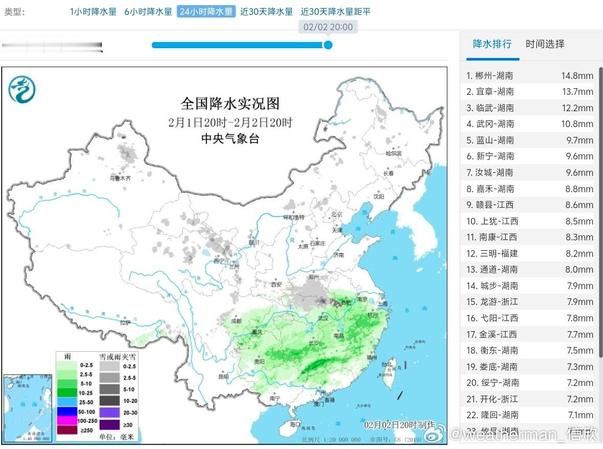 【降水暂时缩减】相比今天，未来两天我国的雨雪总体减少，对于高空西北气流配合低空偏