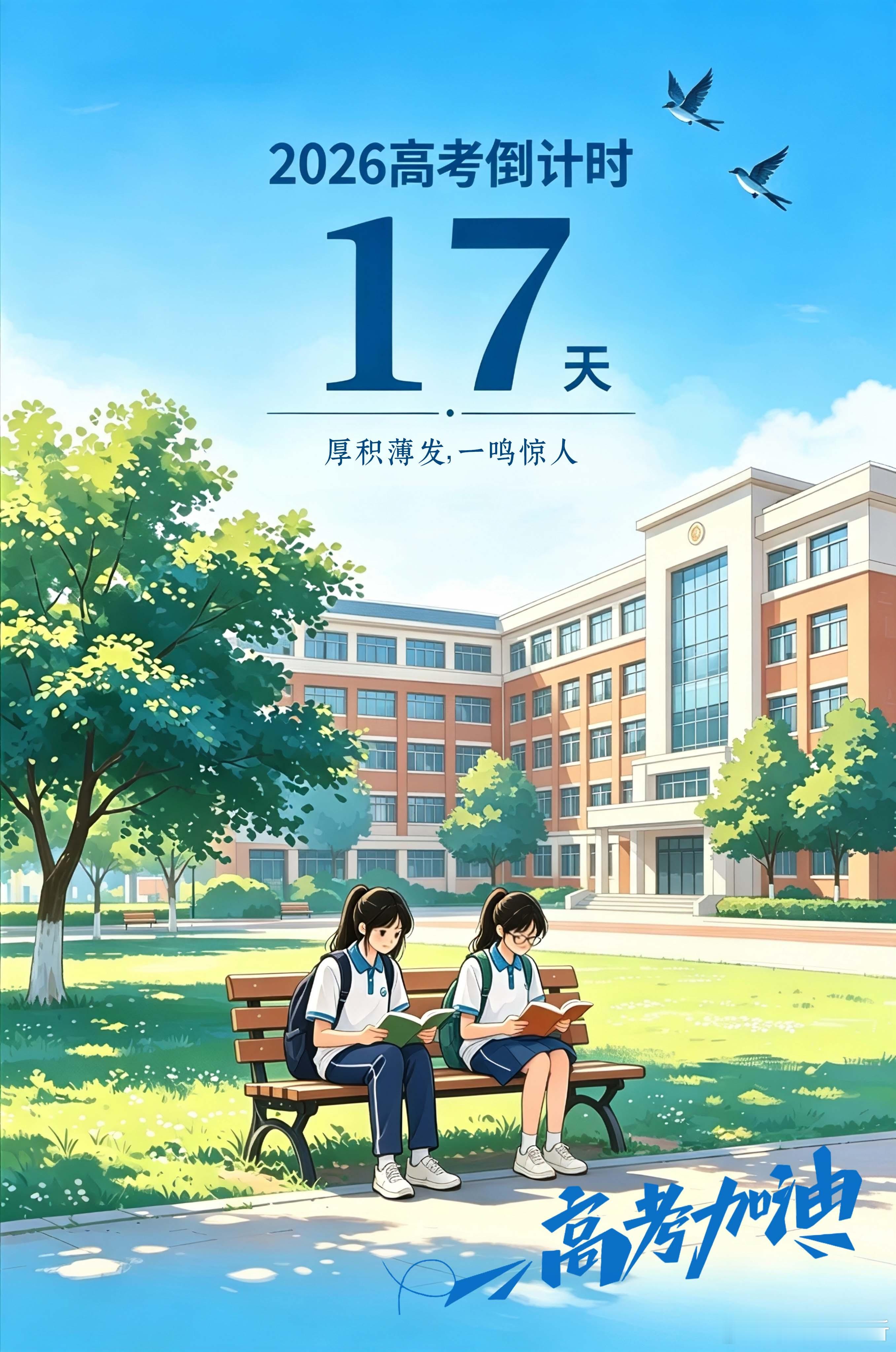 【高考倒计时17天厚积薄发】5月21日，距离2026年高考还有17天！教室里的晨