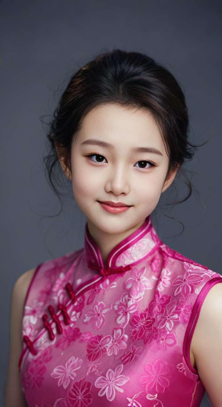 AI扩图 AI艳粉微笑