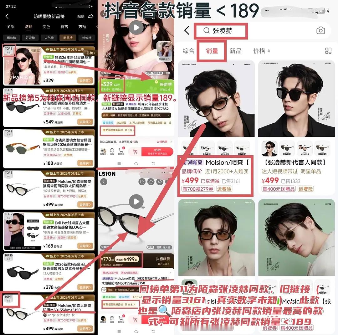 张凌赫陌森三平台销量打假？ 