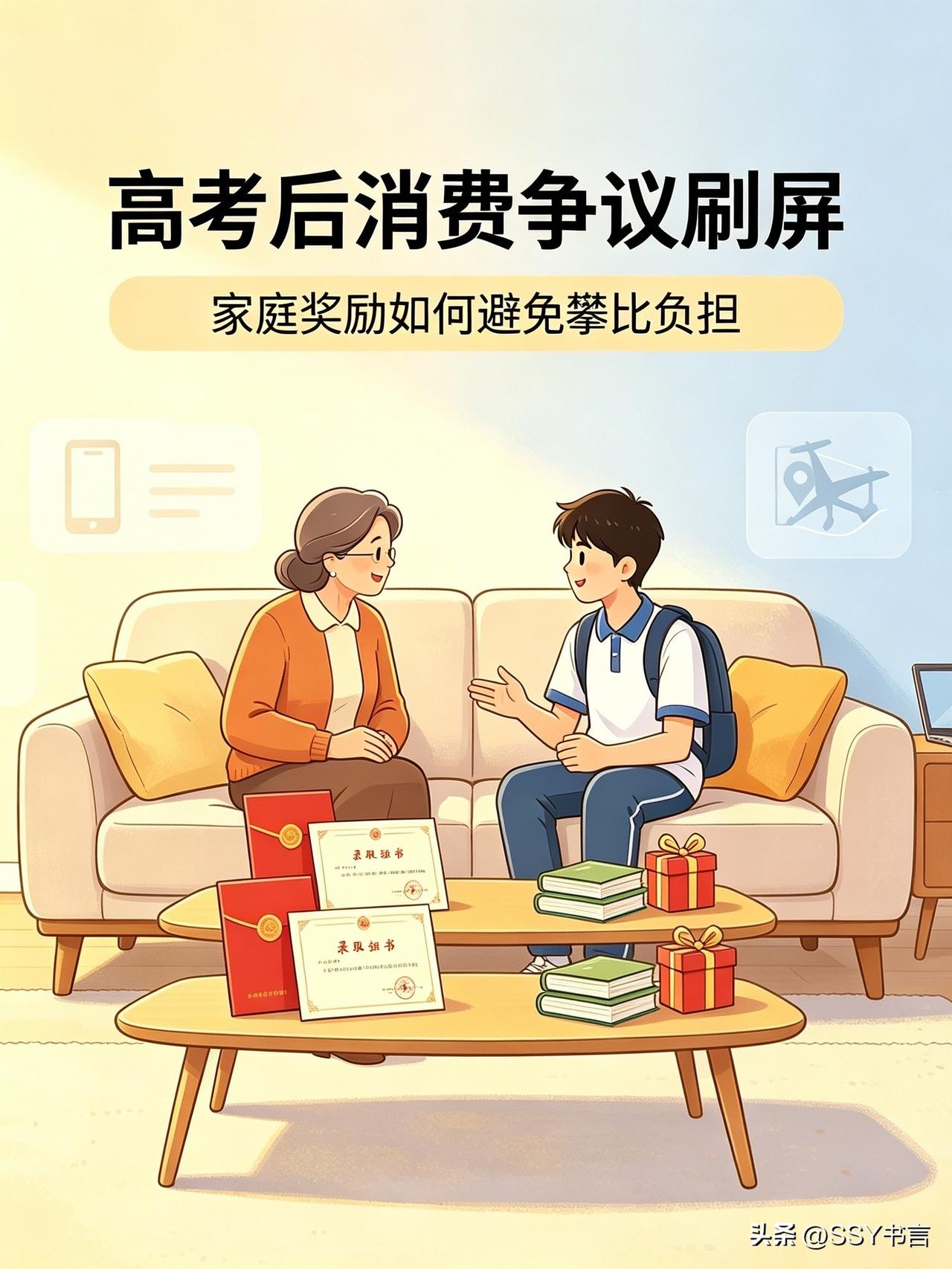 高考后消费争议刷屏，家庭奖励别沦为攀比负担

高考落幕，各类庆祝消费迅速冲上热搜