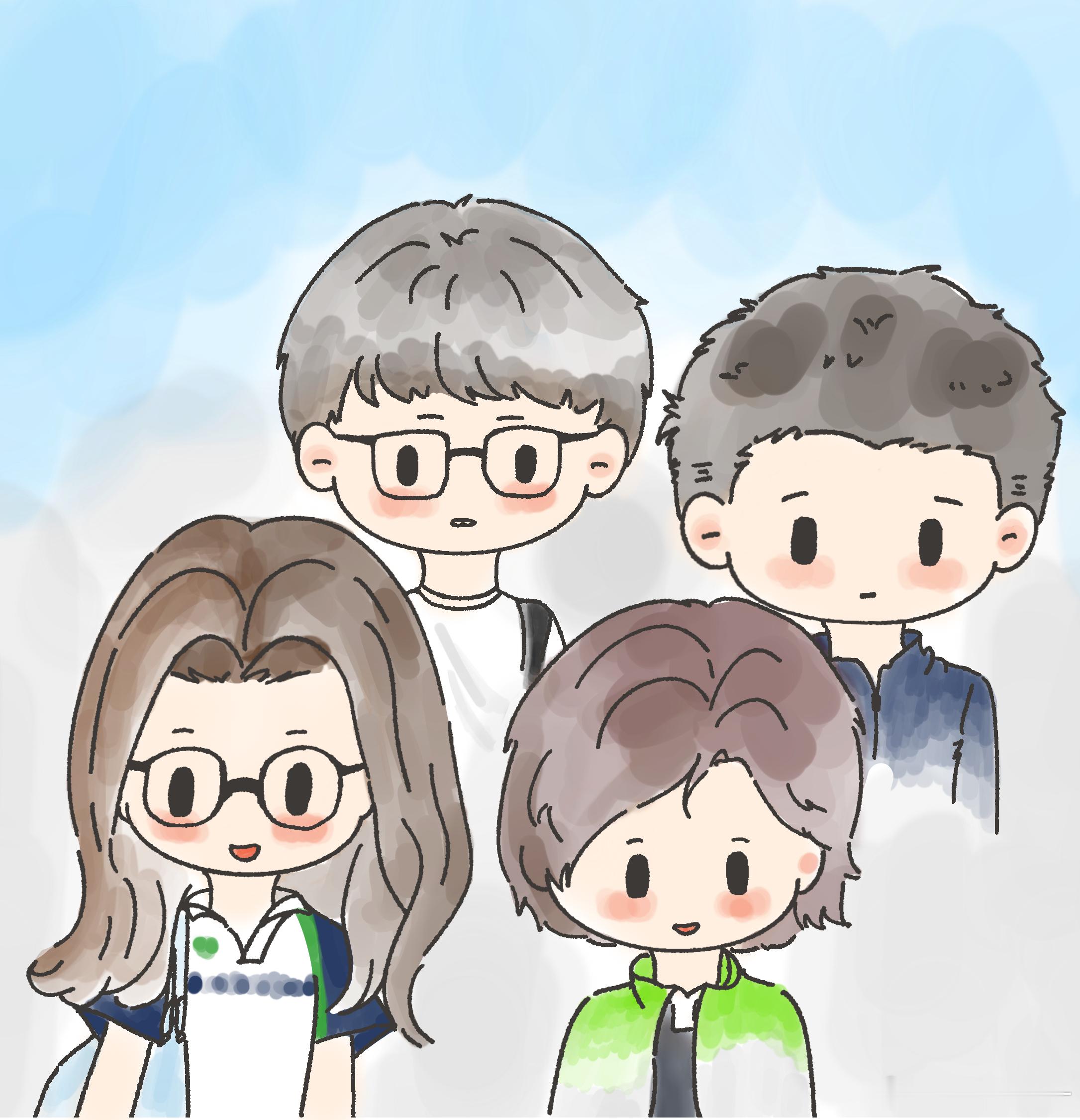 画个全家福，嘿嘿 