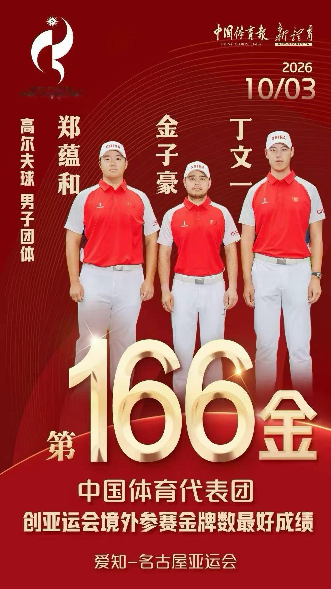 男团金牌也拿了亚运会[超话]中国队高尔夫球男团金牌 ​​​
