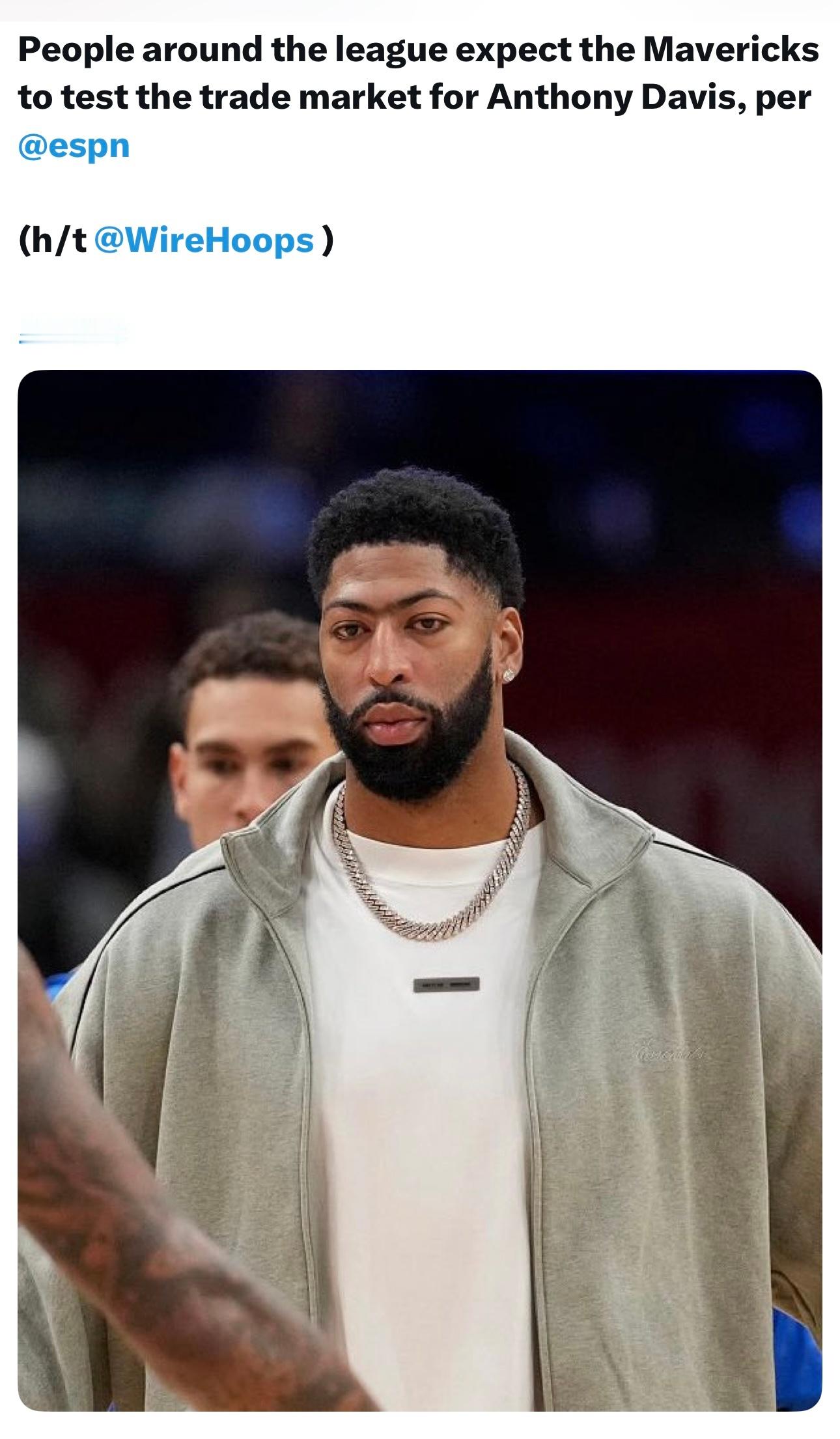 ESPN：联盟人士预计独行侠会尝试交易安东尼·戴维斯。👀 