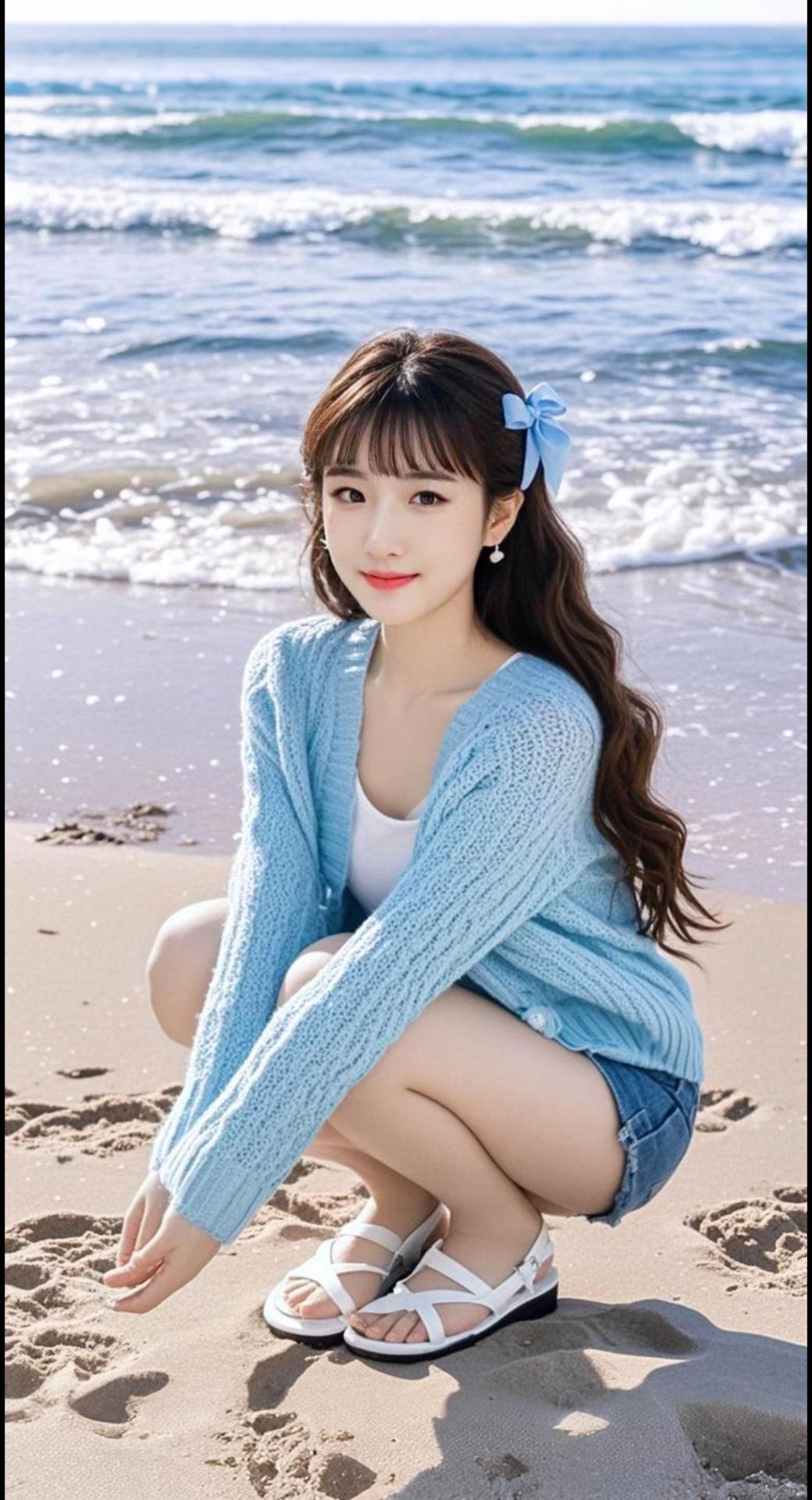 AI扩图 AI海滨蓝调