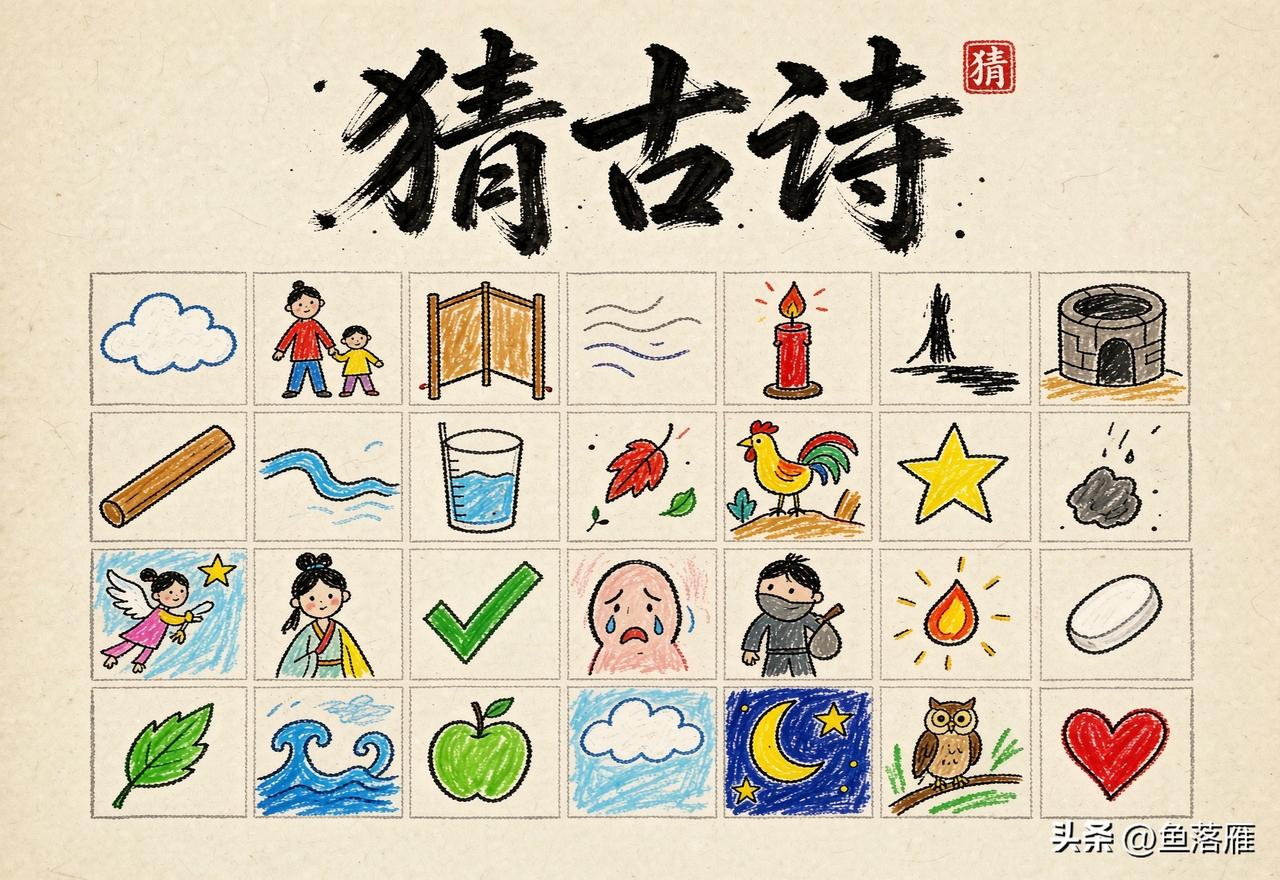 看图猜古诗！
一幅画一个字
猜一猜是哪首古诗？