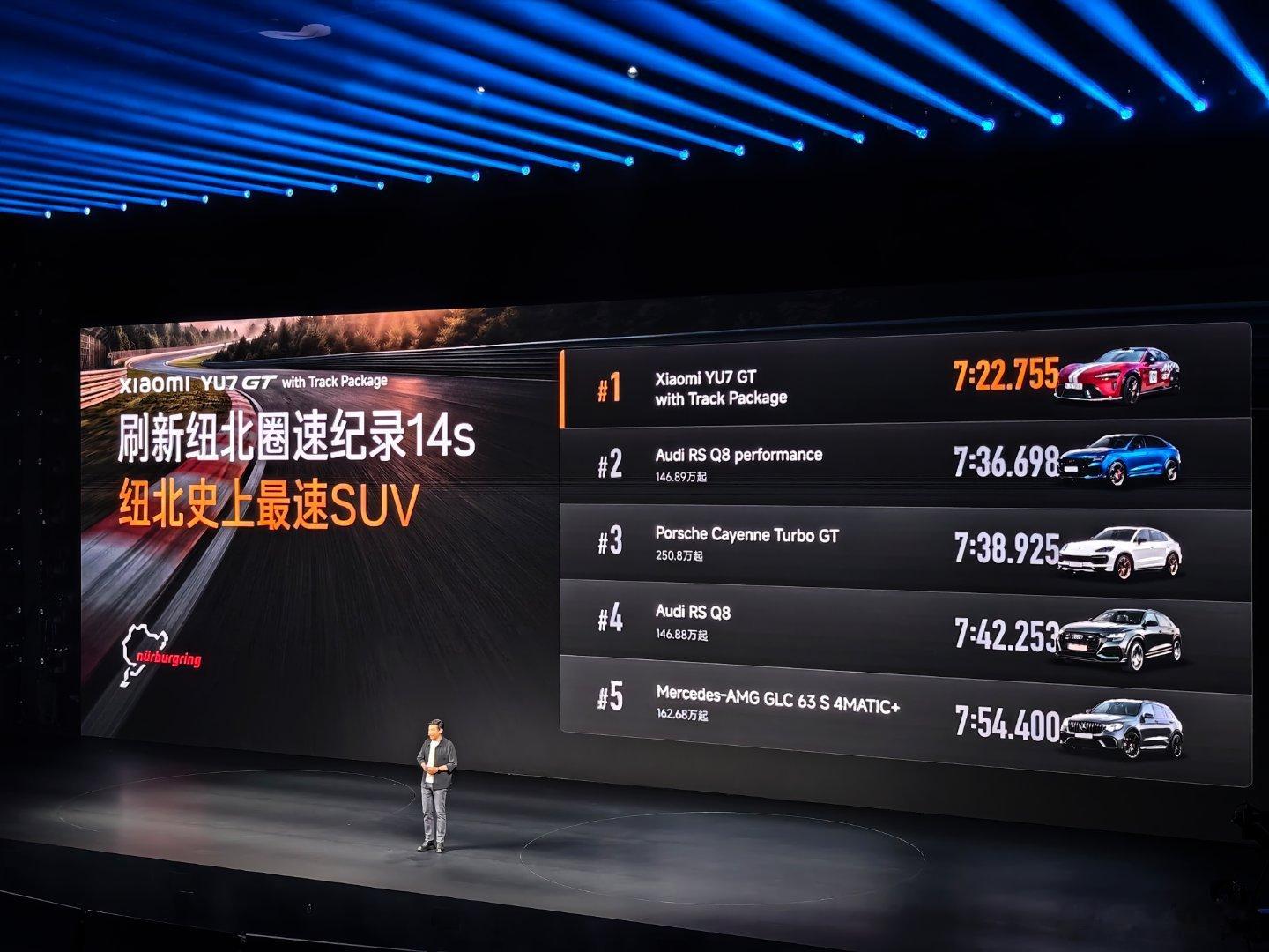 7′22″795就跑了三圈小米发布会小米yu7gt