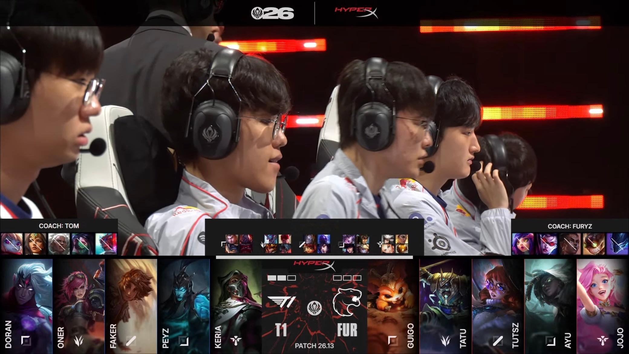 【2026MSI 】 GAME 03 vs FUR第三局BP如下T1T1LOL