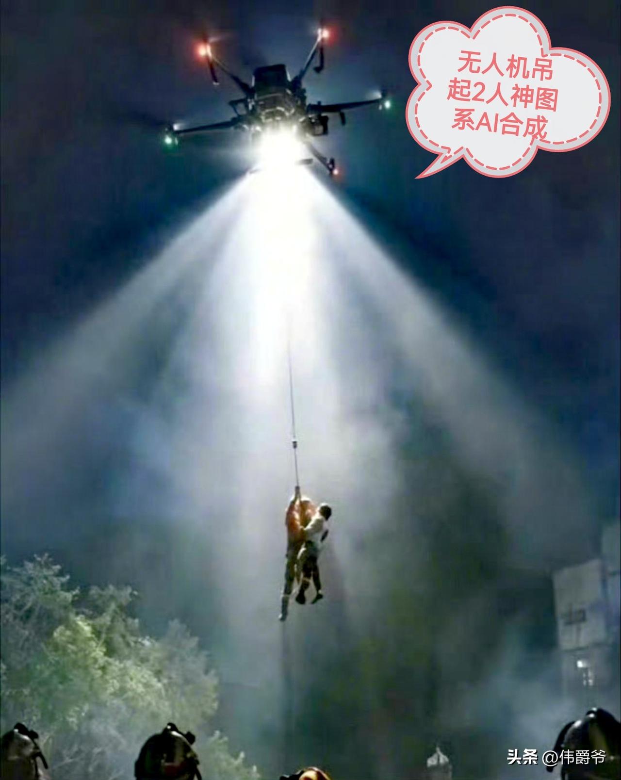 刷屏的无人机双人救援图是AI假图！广西横州真实救援更动人！
 
近期刷屏全网的“