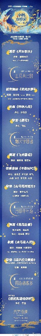 2025中秋奇妙游今晚播出 今晚《2025中秋奇妙游》开播咯！月光虽还未盈满，咱