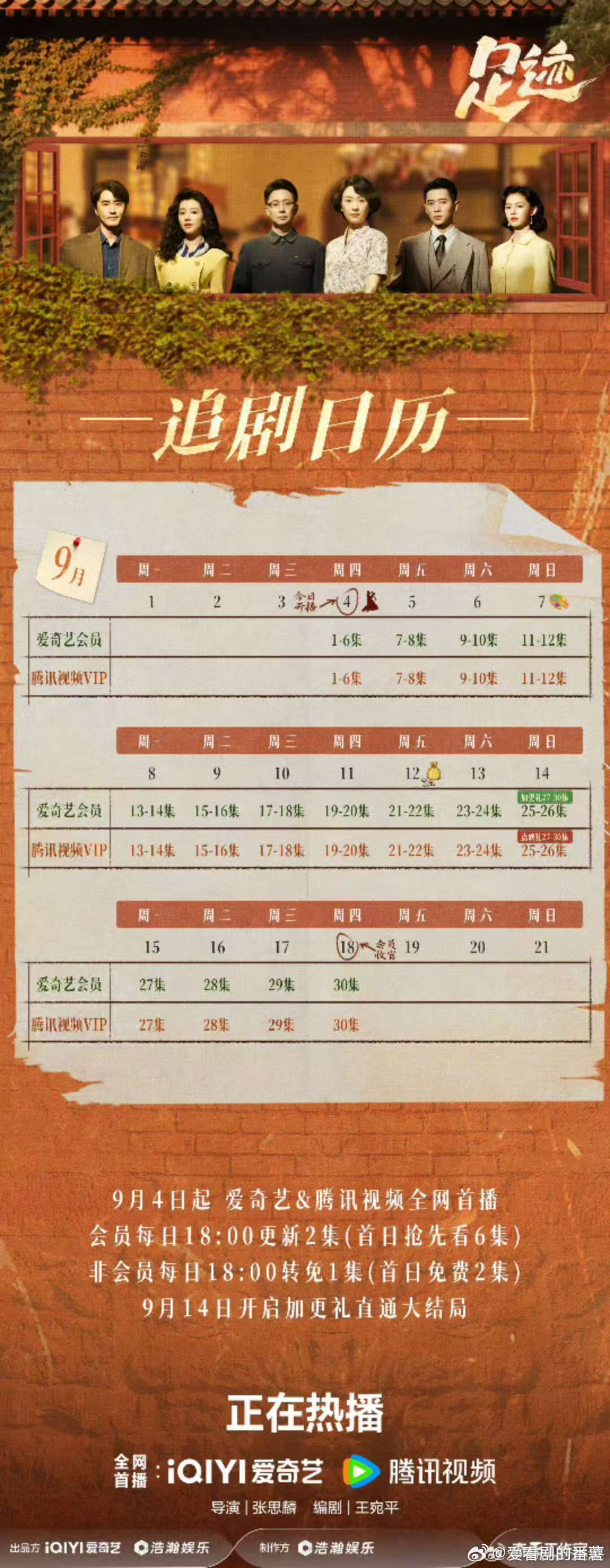 【本周追剧】最新追剧日历来啦！拯救剧荒1⃣《足迹》童瑶/丞磊18点更新，🥝🐧