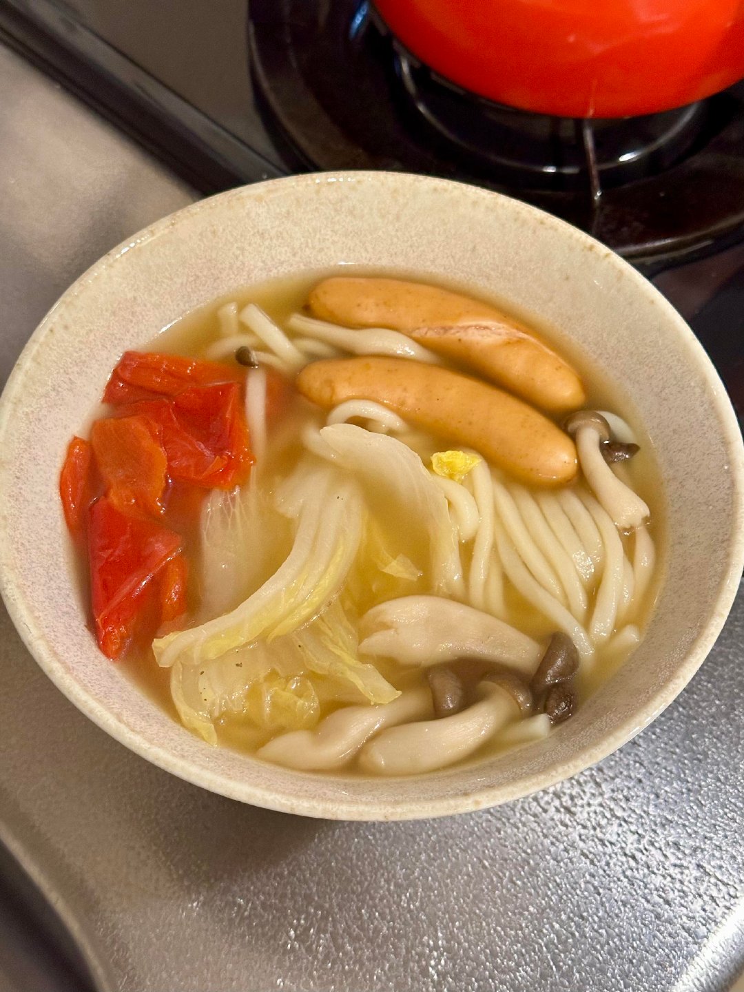 丁禹兮 有驾照版 平平无奇但吃完很舒服🥣 杂蔬香肠乌冬 🧑🍳汤底用了つゆ（