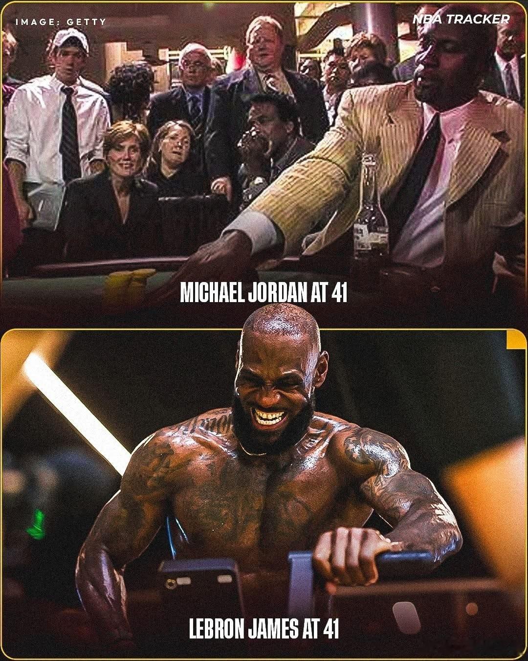 詹姆斯 没有对比，就没有伤害——41岁的乔丹早已退役！而41虽的詹姆斯依然在全神