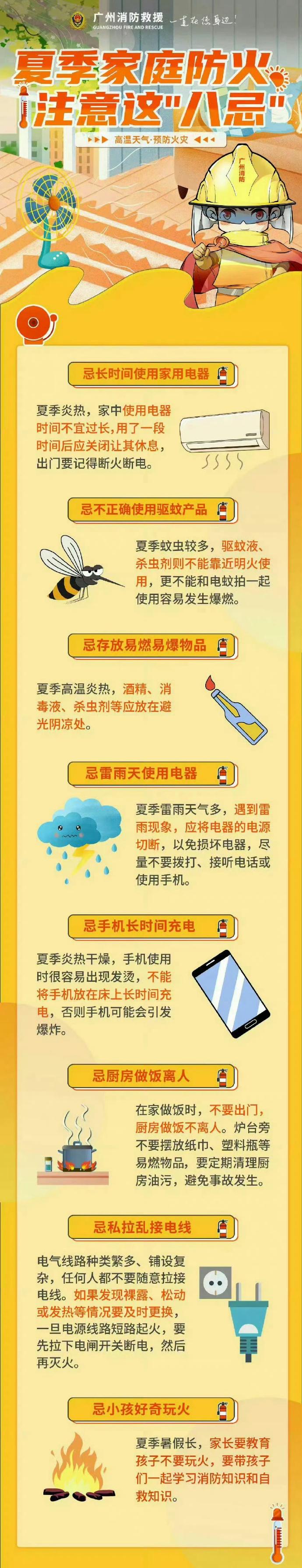 云提醒【家庭防火注意这“八忌”】高温天气，用电用气量剧增，生产、生活中稍不留神就