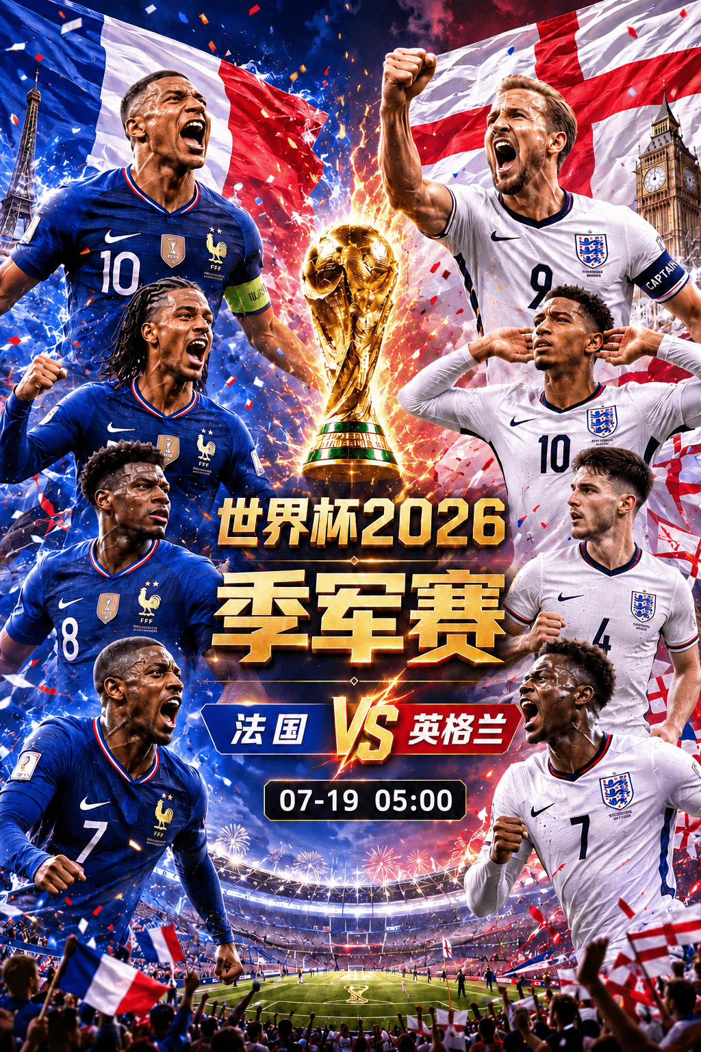美加墨世界杯2026美加墨世界杯 【荣誉德比！英法大战打响季军争夺战 🏴󠁧?