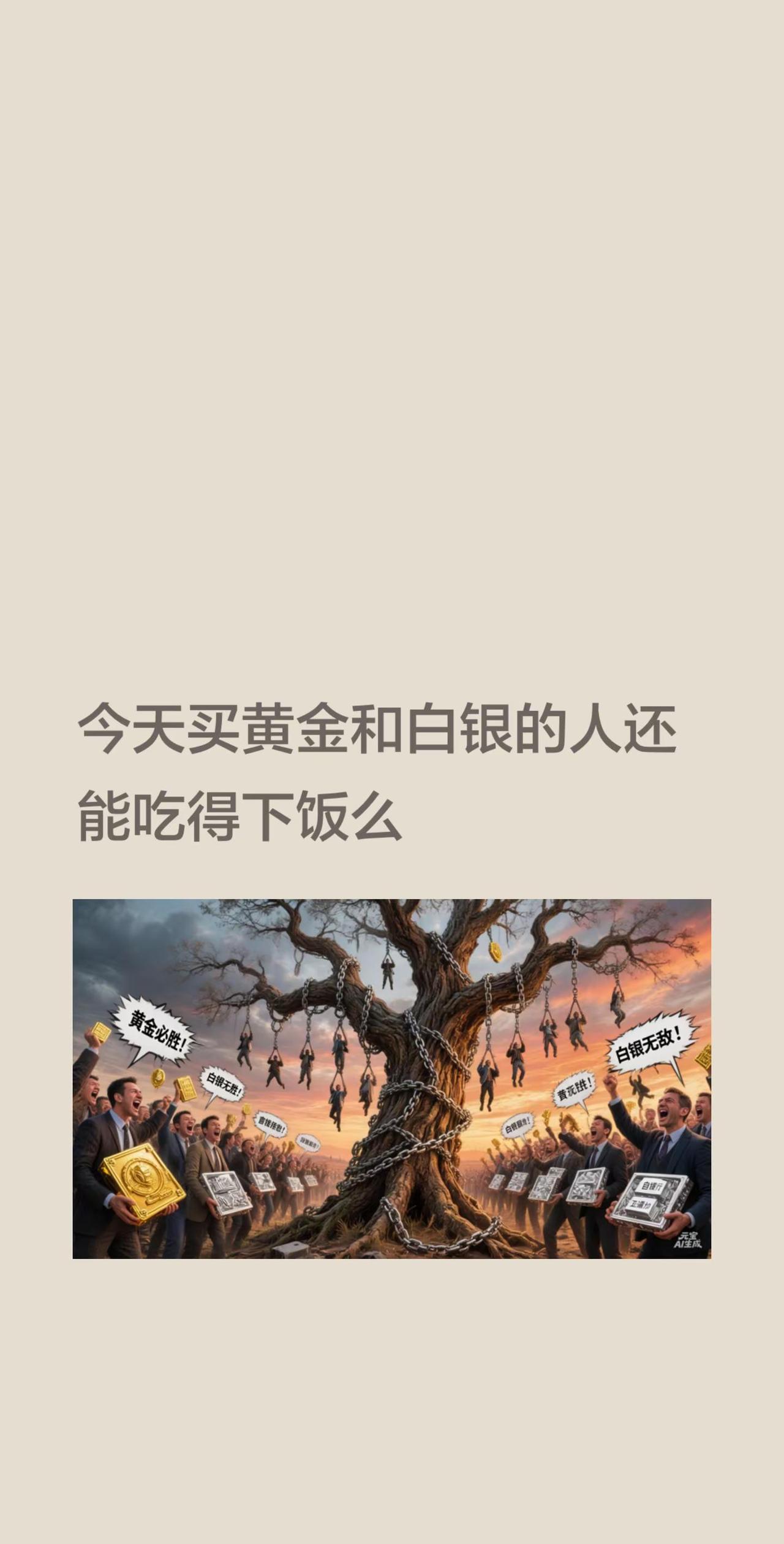 今天买黄金和白银的人还能吃得下饭么