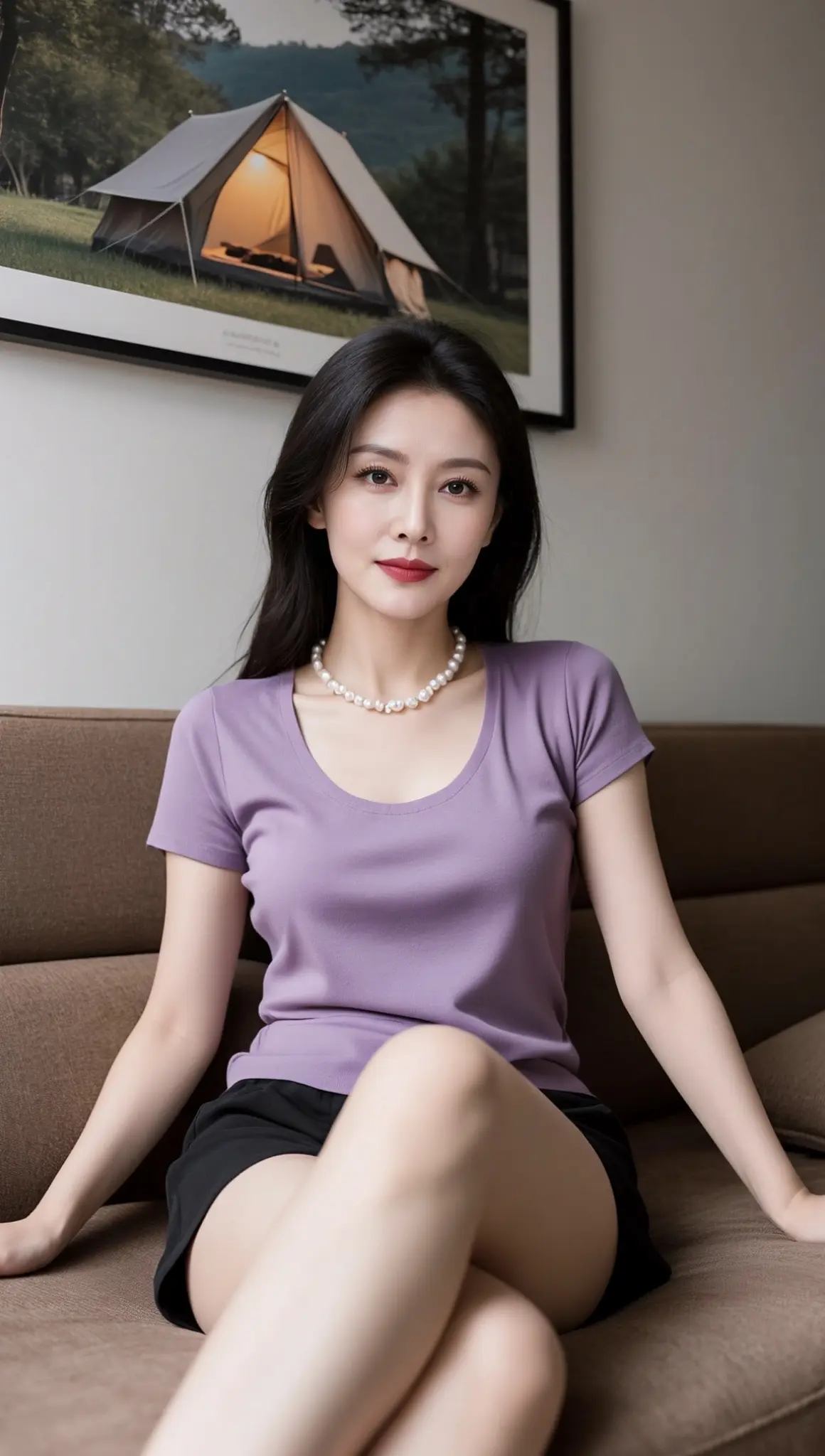 AI淡紫居家照 ai创作