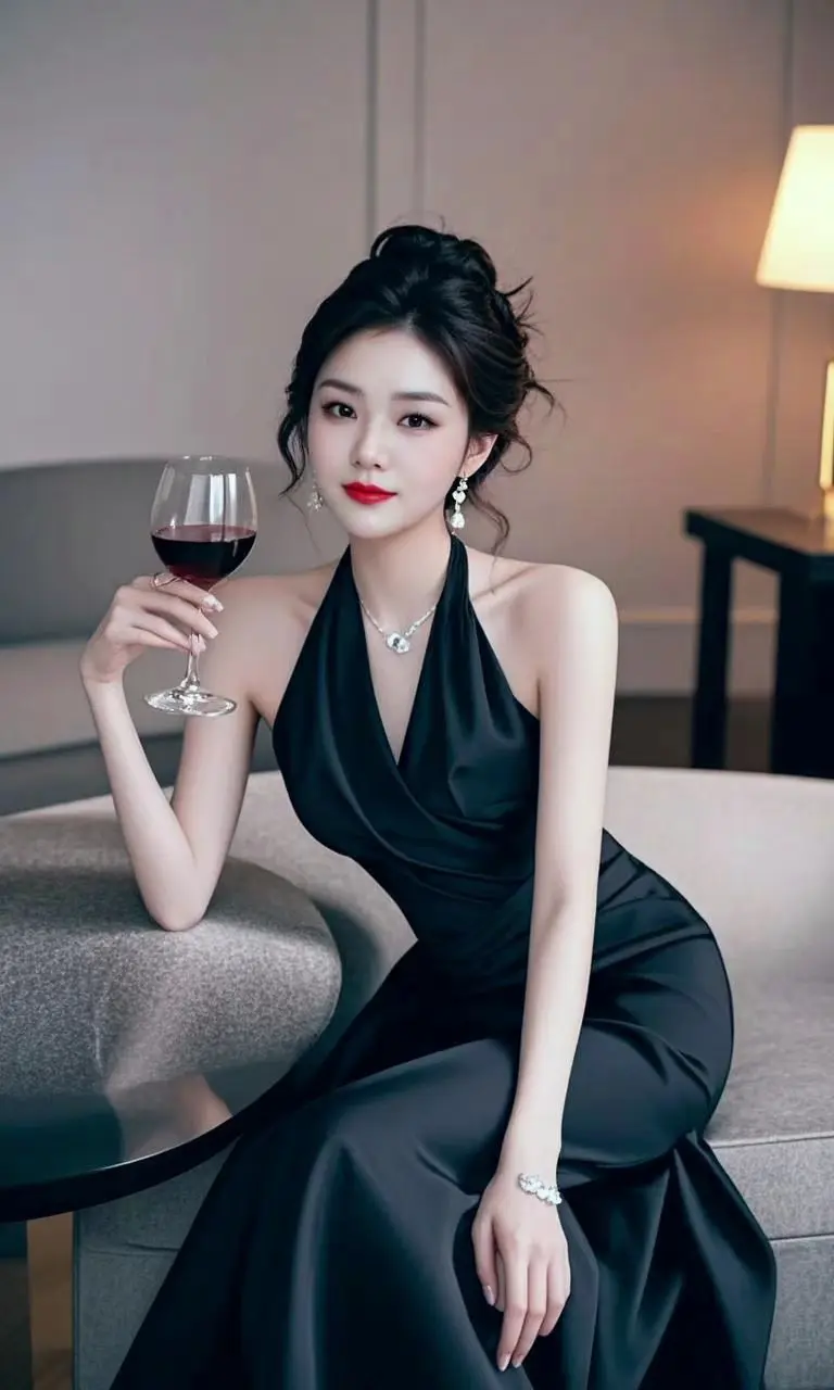 AI冷调佳人 干了这杯酒我们是朋友 AI生成
