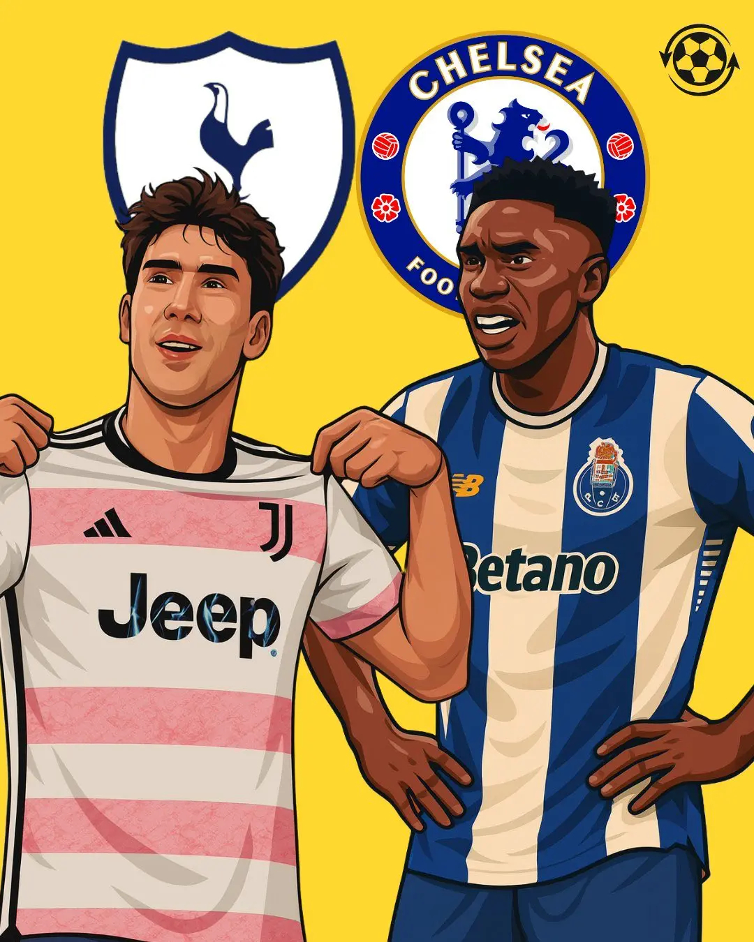 切尔西与托特纳姆热刺正同时探索引进尤文图斯前锋弗拉霍维奇与波尔图前锋奥格赫瓦的可