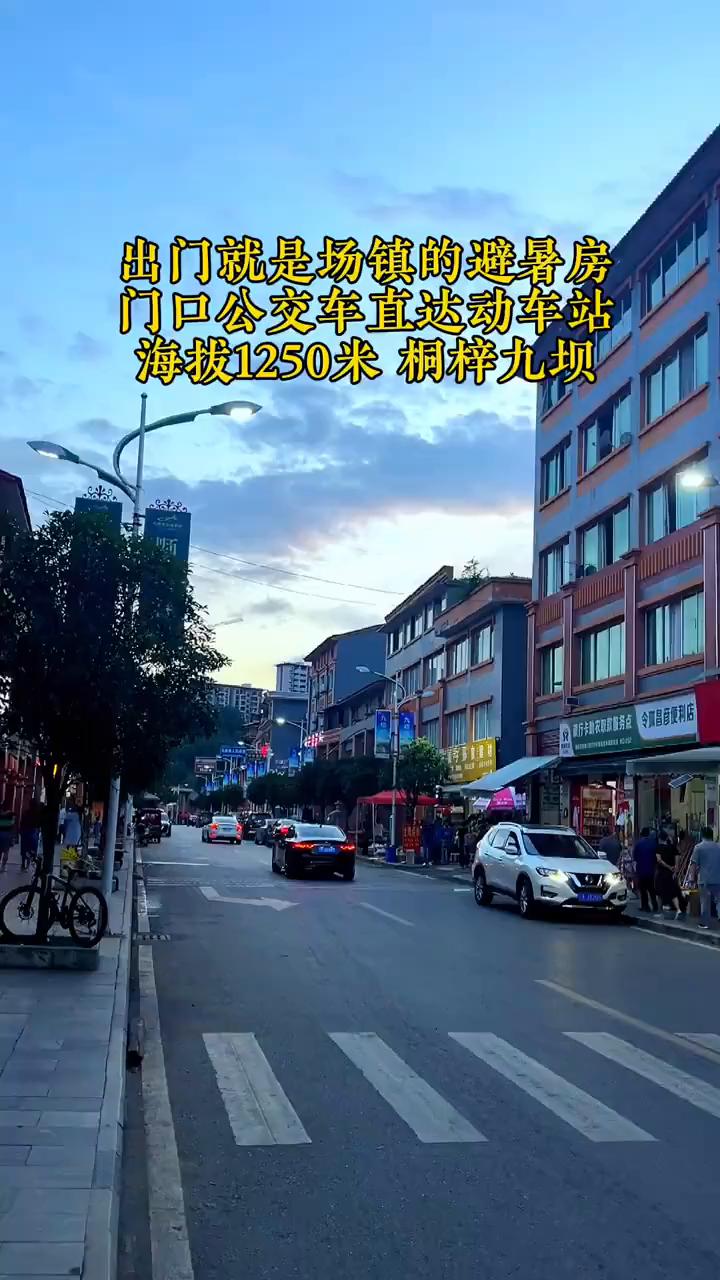 出门就是场镇的避暑房，门口公交车直达动车站，海拔1250米桐梓九坝。
这里就是酒