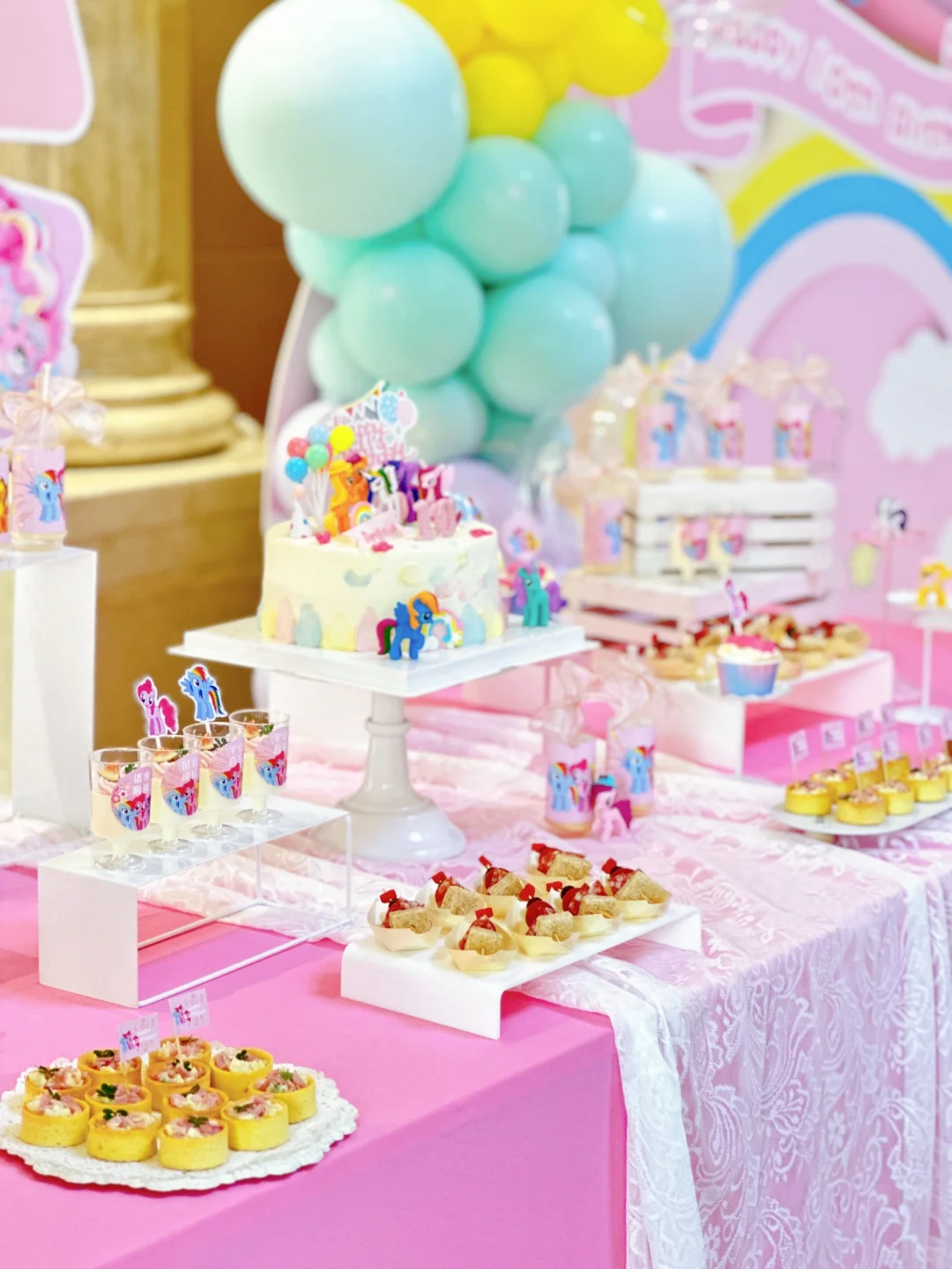 主题甜品台 小马宝莉生日宴甜品台
