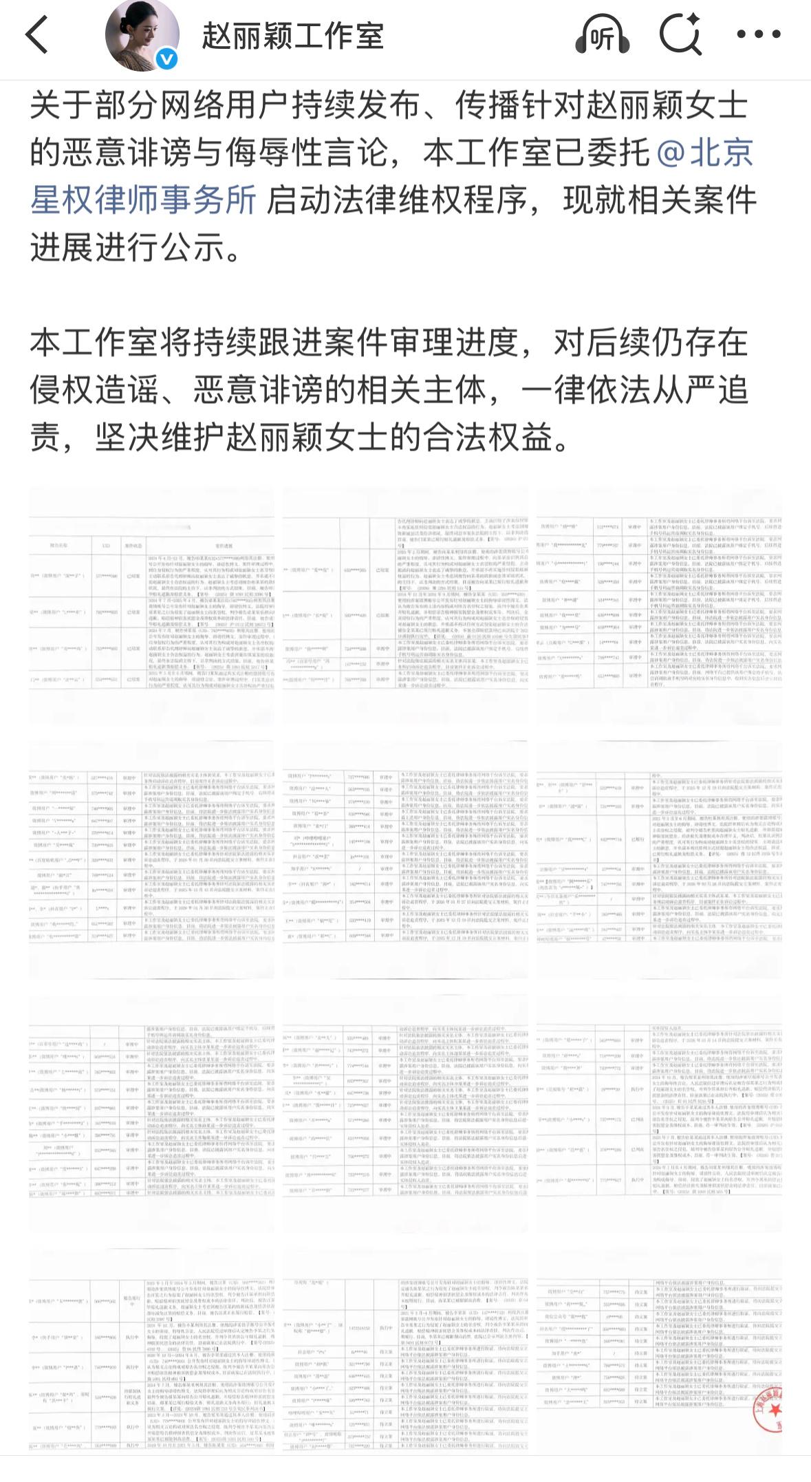 woc  赵丽颖家发布告嘿名单了，恐怖如斯！赵姐家告嘿真的很权威。 