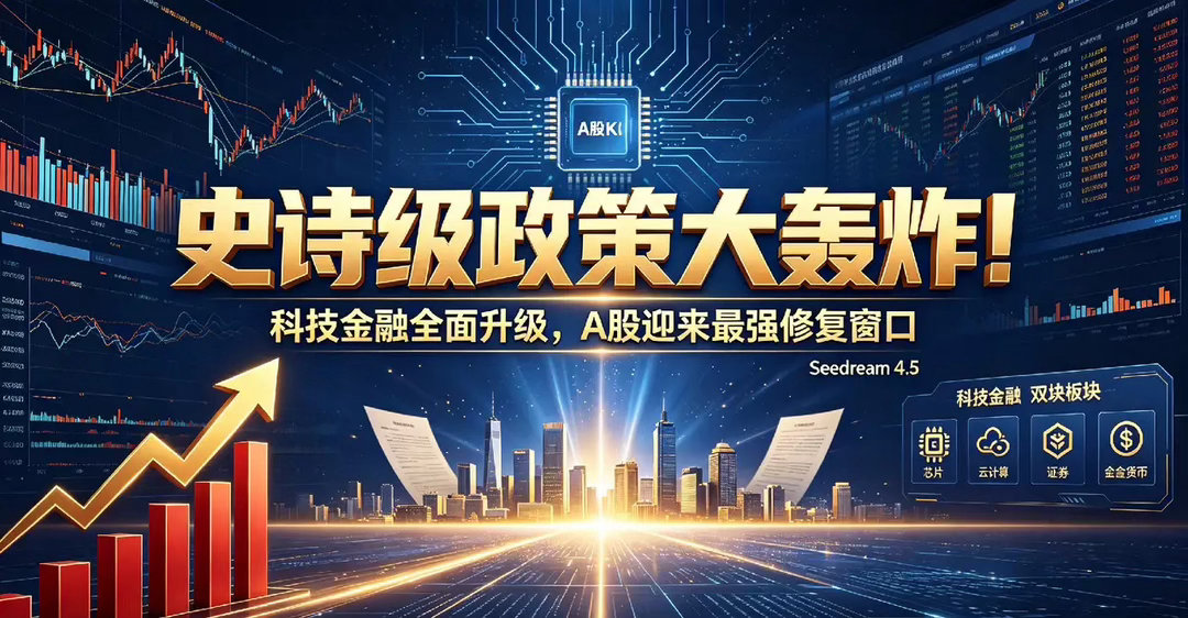 史诗级政策大轰炸！科技金融全面升级，A股迎来最强修复窗口。温馨提示：本文仅为资讯