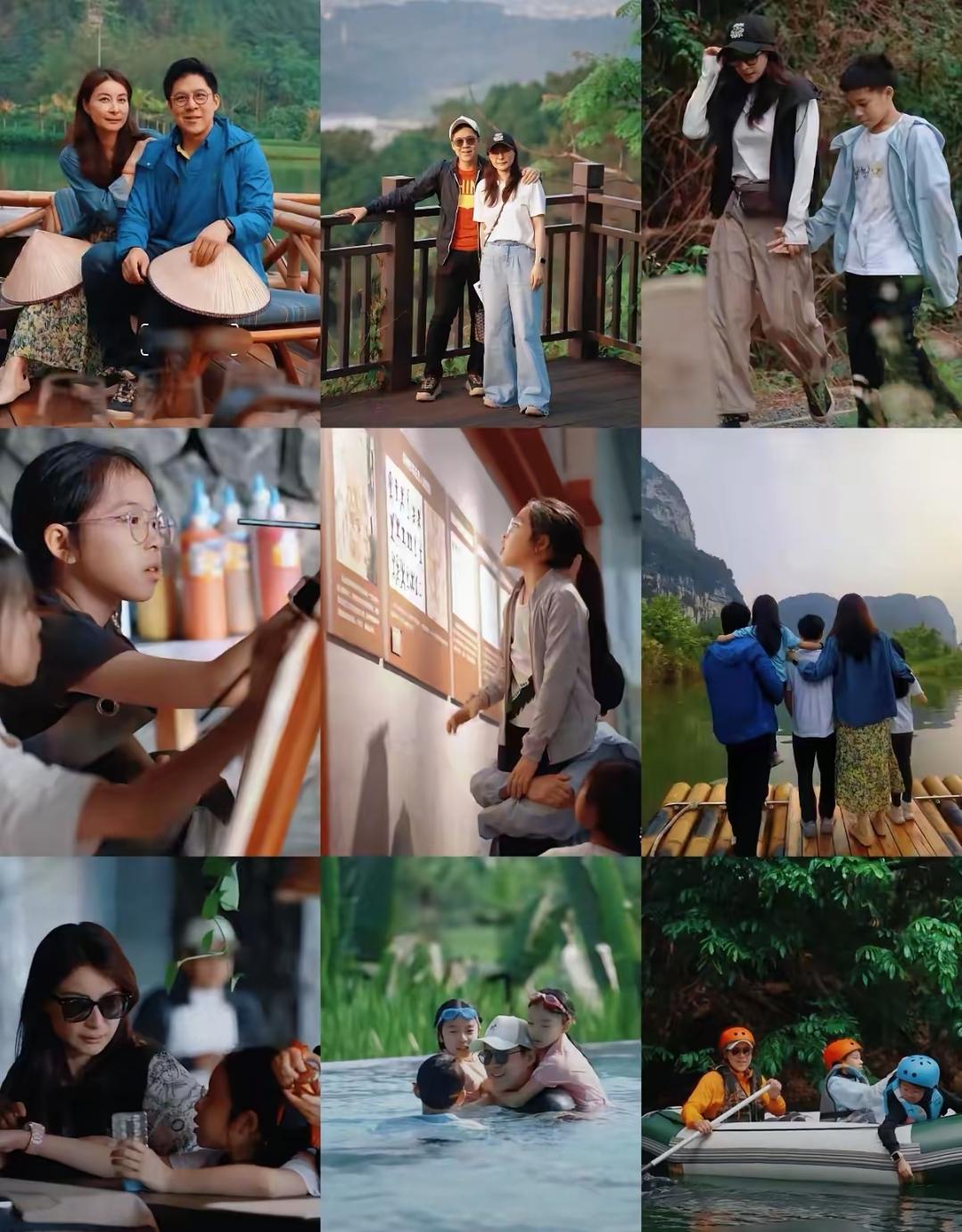 霍启刚晒广西全家福，这才是豪门该有的样子！清明节带着郭晶晶和三个娃，一头扎进广西