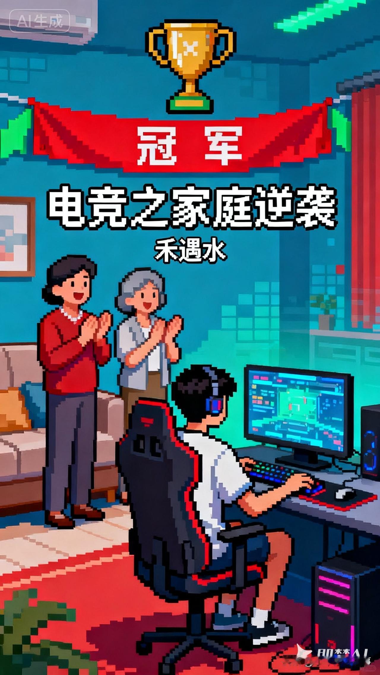 小说连载
电竞之家庭逆袭
(1)替补席的旧影
霓虹灯管在训练基地玻璃幕墙投下冷光