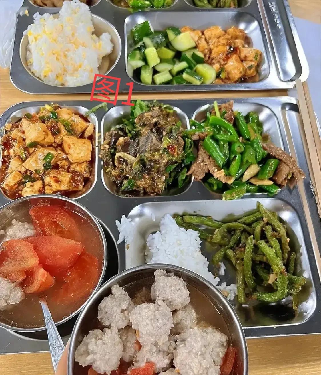哪个是公务员午餐？哪个是学校午餐？那个是现炒菜？哪个是预制菜？
